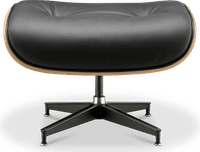 Eames Style Lounge Stool H Miller Version Premium Leather/Black/Rosewood image.