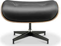 Eames Style Lounge Stool H Miller Version Premium Leather/Black/Walnut image.