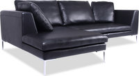 Charles Sofa Black /LEFT CHAISE image.