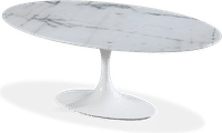 Tulip Oval Coffee Table - Marble White Marble/Large image.