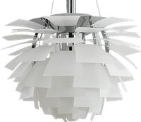 Artichoke Lamp - Glass White White Glass - Opaque/48 CM image.