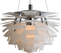 Artichoke Lamp - Glass White White Glass - Opaque/48 CM image.
