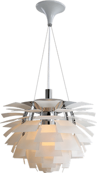 Artichoke Lamp - Glass White White Glass - Opaque/48 CM image.