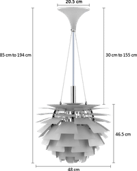 Artichoke Lamp  White/48 CM image.