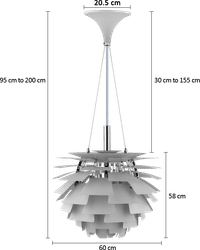 Artichoke Lamp  White/60 CM image.