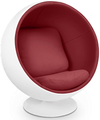 Ball Chair Deep Red/White/Large image.