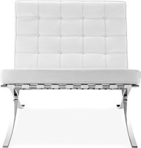 Barcelona Chair Premium Leather/White image.