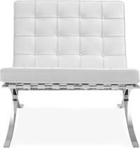 Barcelona Chair Italian Leather/White image.