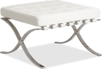 Barcelona Stool  Italian Leather/White image.