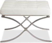 Barcelona Stool  Italian Leather/White image.