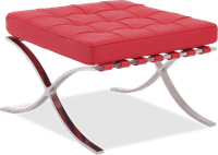 Barcelona Stool  Italian Leather/Red image.