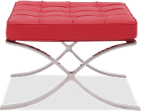 Barcelona Stool  Italian Leather/Red image.