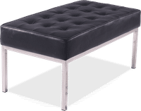 Knoll 2 seats  bench Italian Leather/Black image.