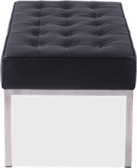 Knoll 2 seats  bench Italian Leather/Black image.