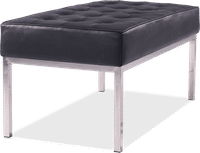 Knoll 2 seats  bench Italian Leather/Black image.