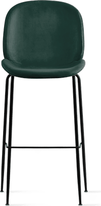 Beetle Style Barstool - Full Upholstered Velvet Bottle Green Velvet/Black image.