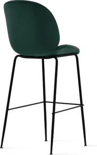 Beetle Style Barstool - Full Upholstered Velvet Bottle Green Velvet/Black image.