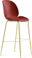 Beetle Style Barstool Red/Gold image.