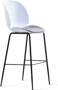 Beetle Style Barstool - Half Upholstered Grey/Black image.
