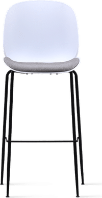 Beetle Style Barstool - Half Upholstered Grey/Black image.