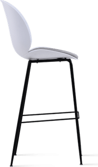 Beetle Style Barstool - Half Upholstered Grey/Black image.