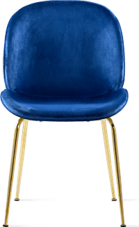 Beetle Style Dining Chair - Full Upholstered Velvet Blue Velvet/Gold image.