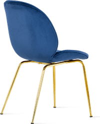 Beetle Style Dining Chair - Full Upholstered Velvet Blue Velvet/Gold image.