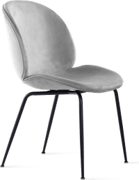 Beetle Style Dining Chair - Full Upholstered Velvet Grey Velvet/Black image.