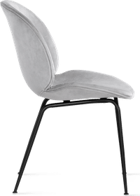Beetle Style Dining Chair - Full Upholstered Velvet Grey Velvet/Black image.