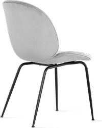 Beetle Style Dining Chair - Full Upholstered Velvet Grey Velvet/Black image.