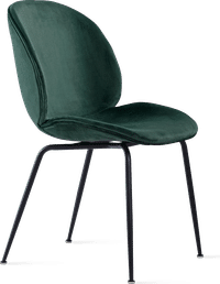Beetle Style Dining Chair - Full Upholstered Velvet Bottle Green Velvet/Black image.