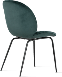 Beetle Style Dining Chair - Full Upholstered Velvet Bottle Green Velvet/Black image.