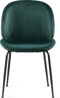 Beetle Style Dining Chair - Full Upholstered Velvet Bottle Green Velvet/Black image.