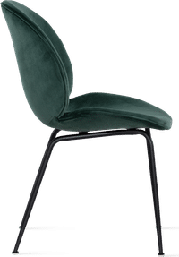 Beetle Style Dining Chair - Full Upholstered Velvet Bottle Green Velvet/Black image.