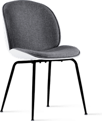 Beetle Style - Half Upholstered Grey/Black image.