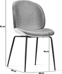 Beetle Style - Half Upholstered Grey/Black image.