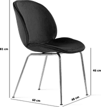 Beetle Style Dining Chair - Full Upholstered Velvet Blue Velvet/Gold image.