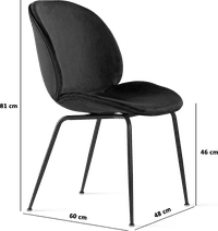 Beetle Style Dining Chair - Full Upholstered Velvet Bottle Green Velvet/Black image.