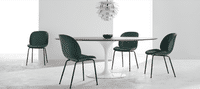 Beetle Style Dining Chair Bottle Green Velvet/Black image.