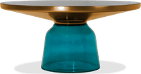 Bell Coffee Table - Large - Glass Turquoise image.