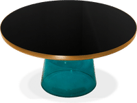 Bell Coffee Table - Large - Glass Turquoise image.
