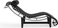 LC4 Style Chaise Longue Premium Leather/Black image.