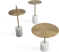 Calibre Coffee Table Medium - Brass - White Marble White Marble/Brushed Brass image.