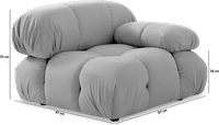 Camaleonda Style Left Arm Sofa Creamy Alcantara/Alcantara image.