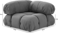 Camaleonda Style Corner Sofa - Left Armrest Light Grey Alcantara/Alcantara image.