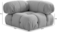 Camaleonda Style Corner Sofa - Right Armrest Creamy Alcantara/Alcantara image.