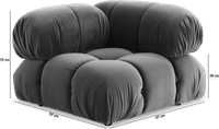 Camaleonda Style Corner Sofa - Right Armrest Dark Grey Velvet/Velvet image.