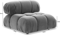 Camaleonda Style Lounge Sofa Dark Grey Velvet/Velvet image.