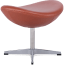 Egg Stool Premium Leather/Without piping/Caramel Aniline image.