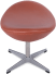 Egg Stool Premium Leather/Without piping/Caramel Aniline image.